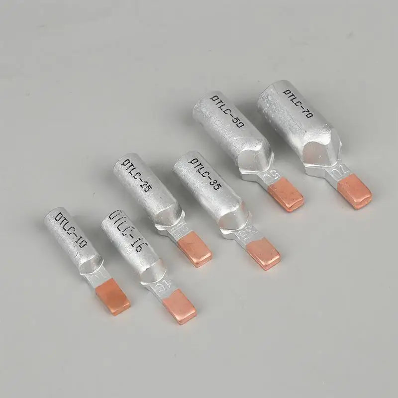 5Pcs DTLC-10/16/25/35/50/70 Electrical Cable Wire Tubular Lug Screw Connection Connector Copper-AL Cord Spade Pin Crimp Terminal Oasis Select