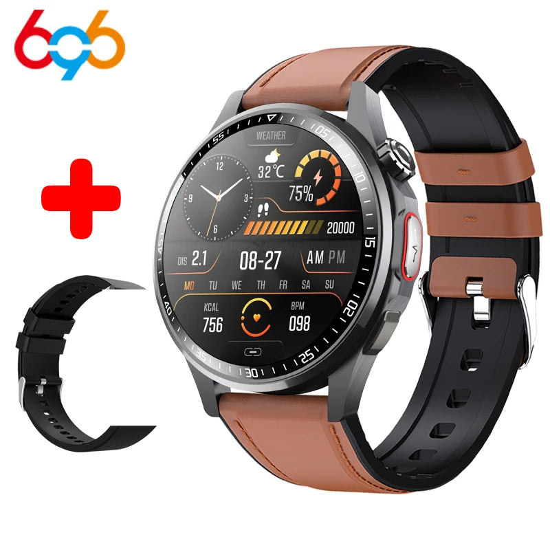 Men Smart Watch Ultra HD Screen ECG Health Monitoring All Day Fall Detected SOS Alert Heart Rate Fitness Sports Smartwatch Women Oasis Select BKBKS A BWL