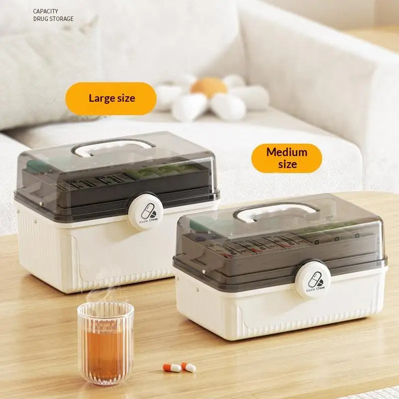 3-Tier Foldable Medicine Organizer | Portable First Aid Box