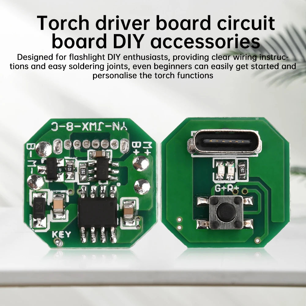 Flashlight Driver Board Circuit Board DIY Type-c Charging Port Charging Discharging Integrated Module for 18650/21700 Batterty Oasis Select