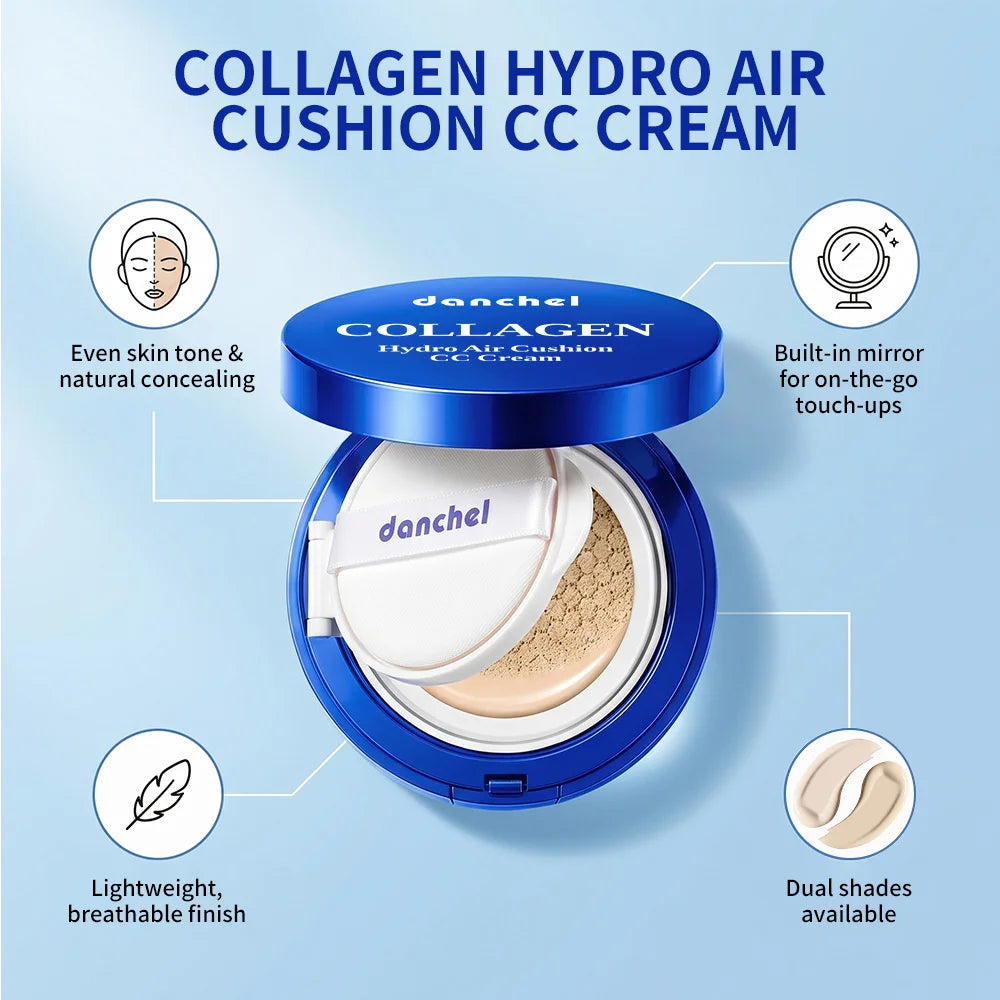 Collagen Air Cushion CC Cream Long-Lasting Hydration Conceal Acne Marks, Redness & Pores Waterproof Sweatproof Collagen CC Cream Oasis Select