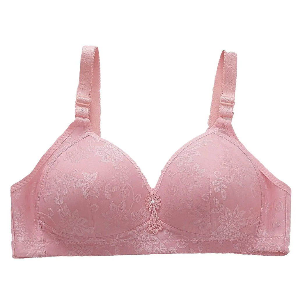 Comfortable Bra Breathable Adjustable Brassiere Thin Section Without Steel Ring Bra Large Breasts Appear Small Gathering Bra Oasis Select Pink 46