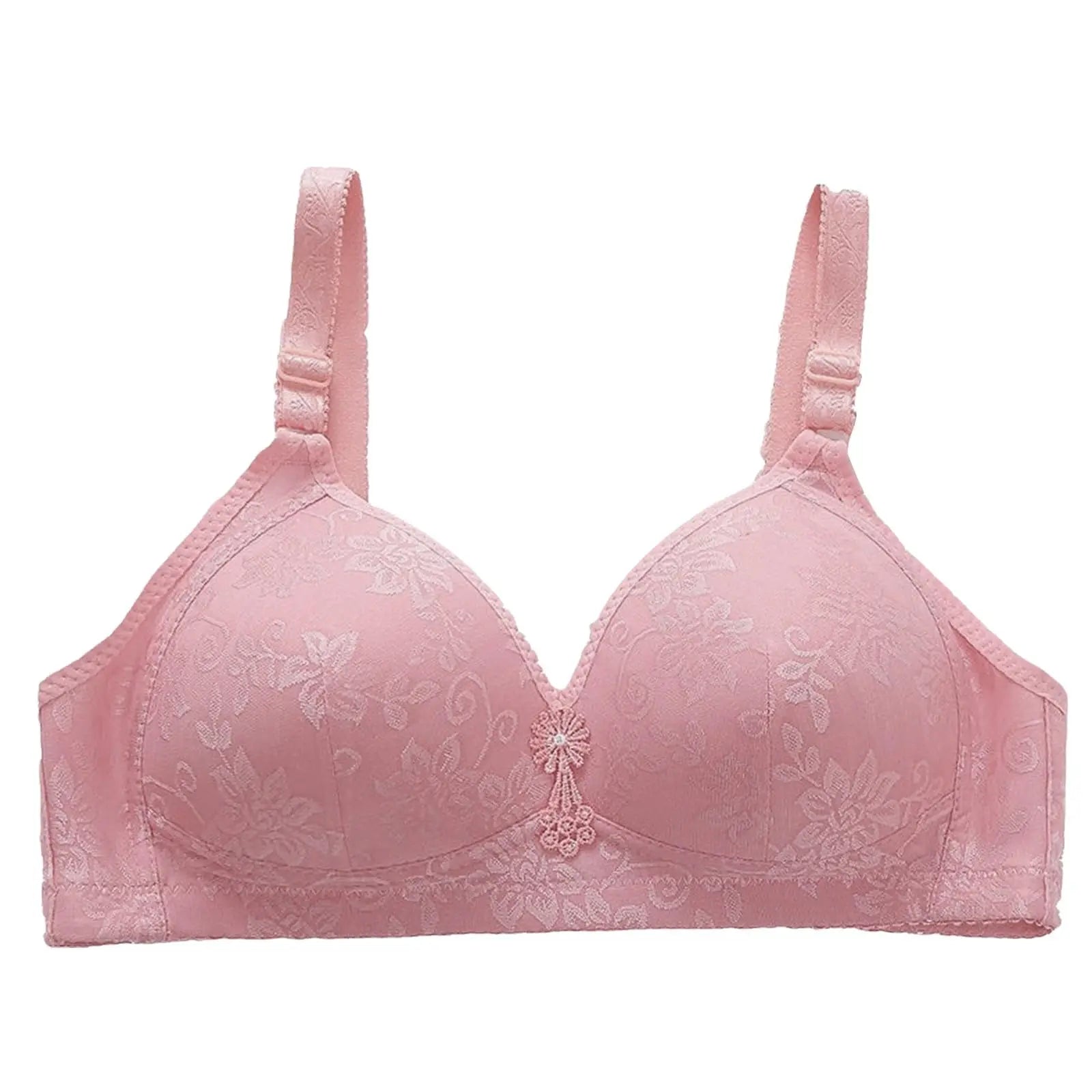 Comfortable Bra Breathable Adjustable Brassiere Thin Section Without Steel Ring Bra Large Breasts Appear Small Gathering Bra Oasis Select Pink 46