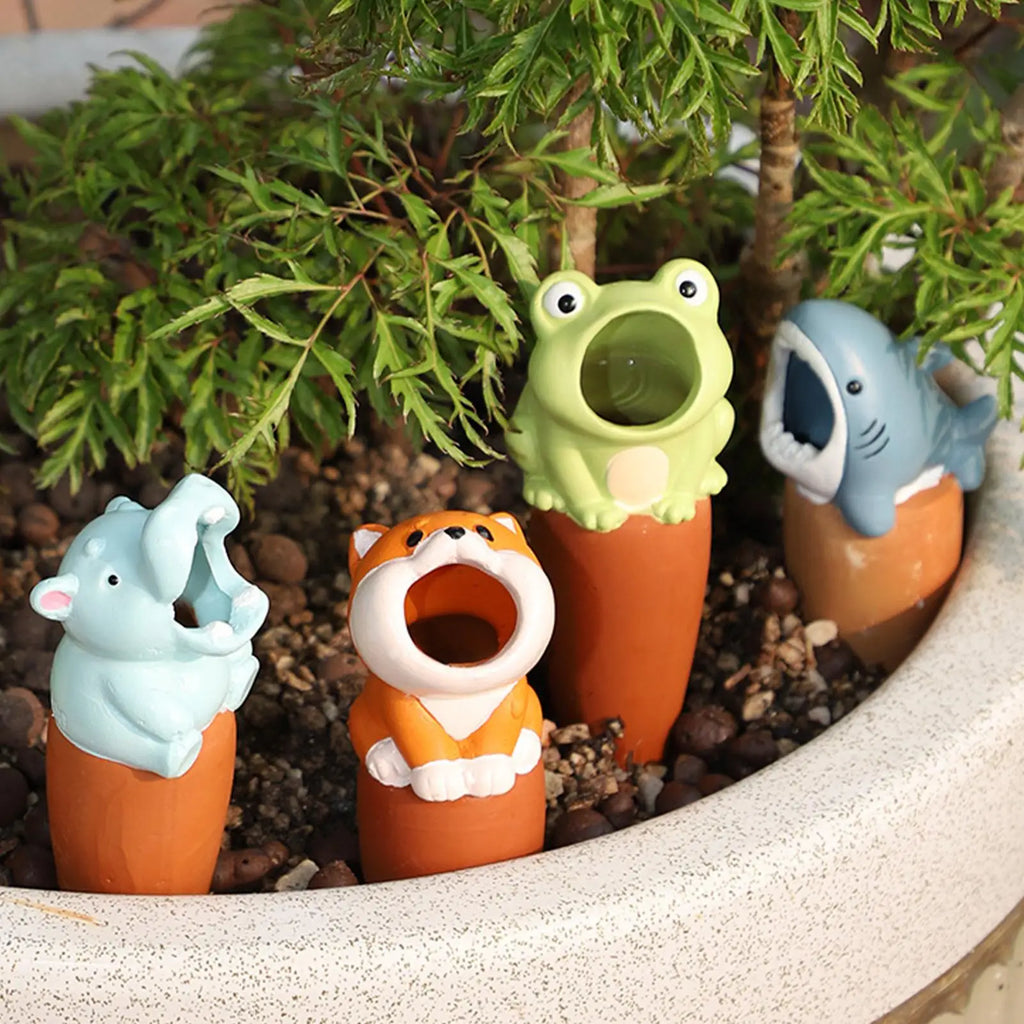 6Pcs Automatic Plant Watering Bulbs Cartoon Shaped Self Watering Globe Spike Garden Planter Insert Drip Irrigation System Oasis Select