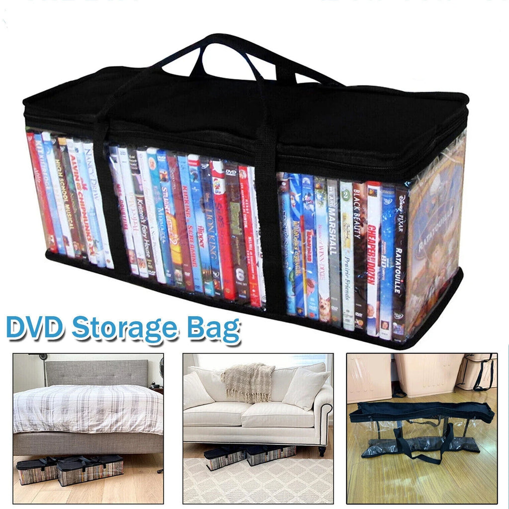 Large Clear Holds DVD CD Storage Holder Easy Zip Closure Carry Bag Organizer Oasis Select