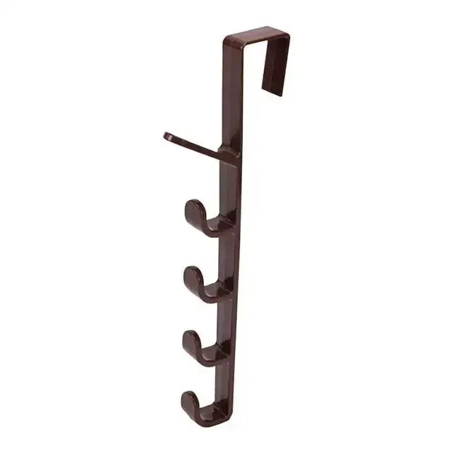 Behind the Door Coat Hook Hanger behind the Door Cabinet Wardrobe Dormitory Door Hook Storage Rack Oasis Select 27x4.5cm BROWN