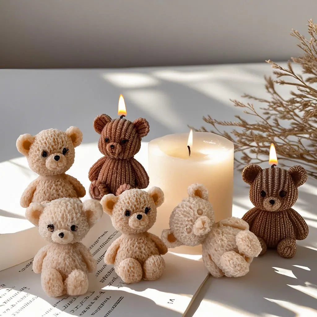 DIY Mini Bears Silicone Mold Aroma Candle Resin Ornament Mould Handmade Candy Chocolate Making Baking Molds Oasis Select