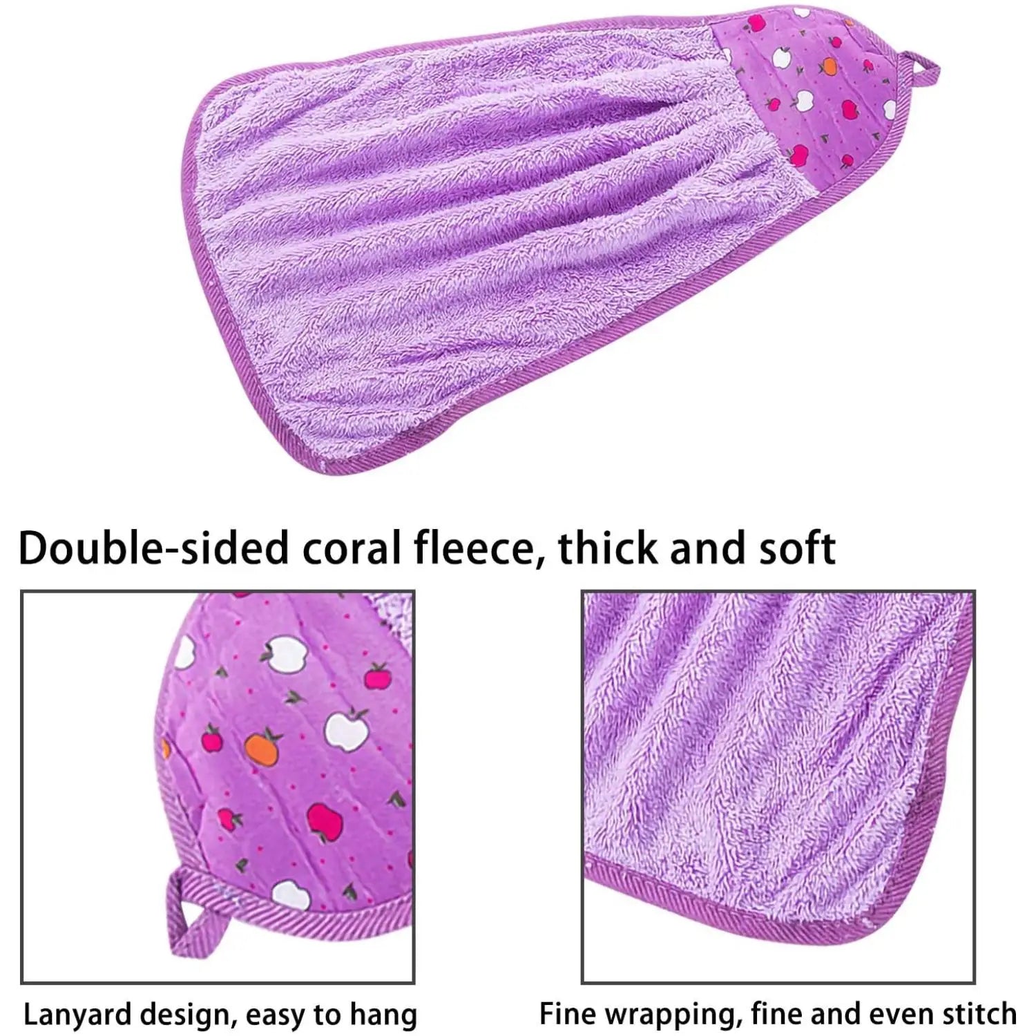 4pcs Wipe Hands Towels，Household necessities，Kitchen, bathroom，Quick Dry Wall-Mounted Soft Plush Loops Cleaning Cloths，Lovely Oasis Select