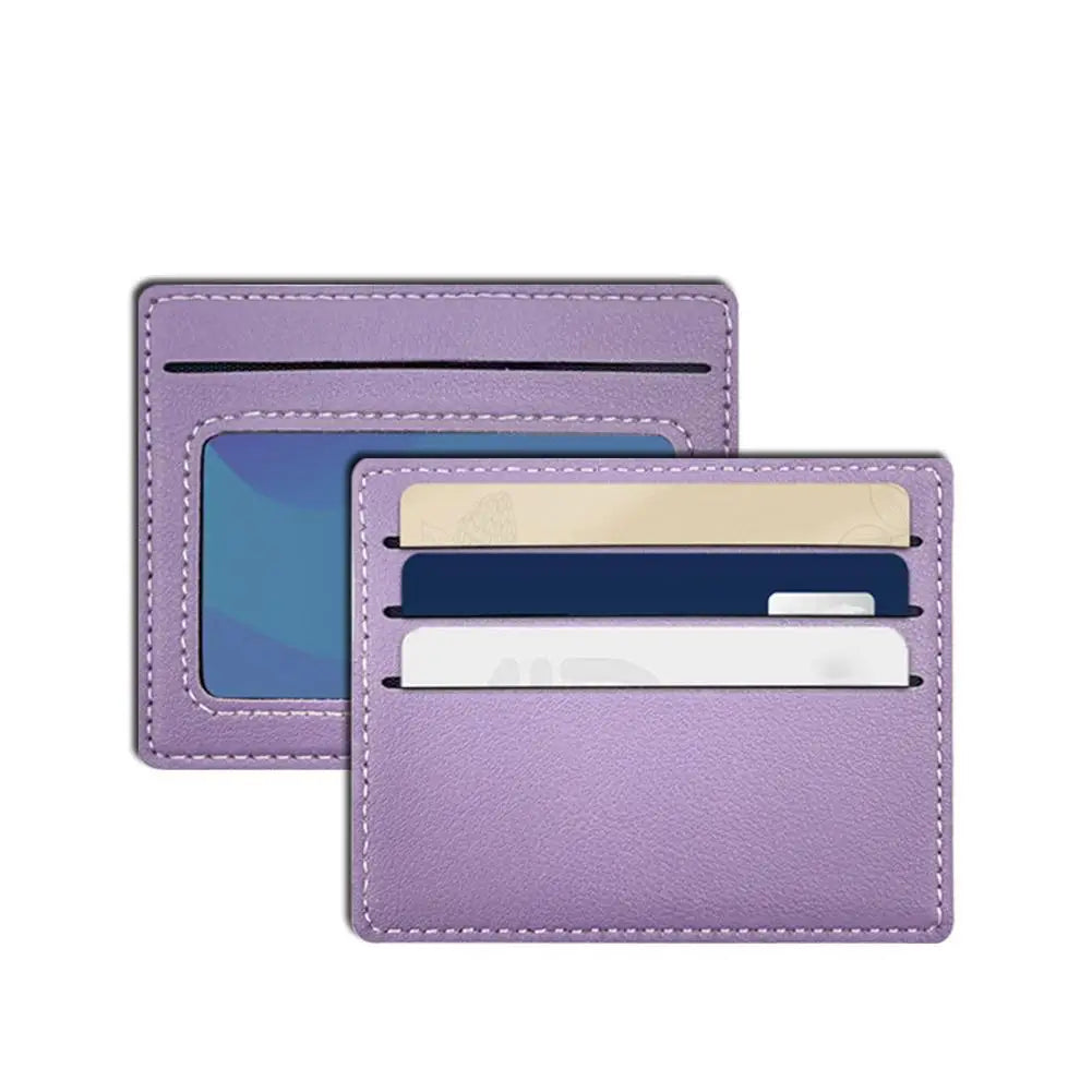 Slim PU Card Holder with Clear ID Window | Unisex Wallet