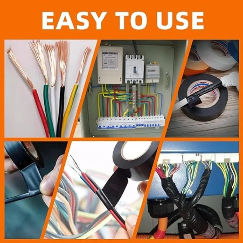 6/10m High-temperature Insulation Tape Resistant Black Flame Retardant Electrical Tape Insulating Adhesive for Industrial Househ Oasis Select