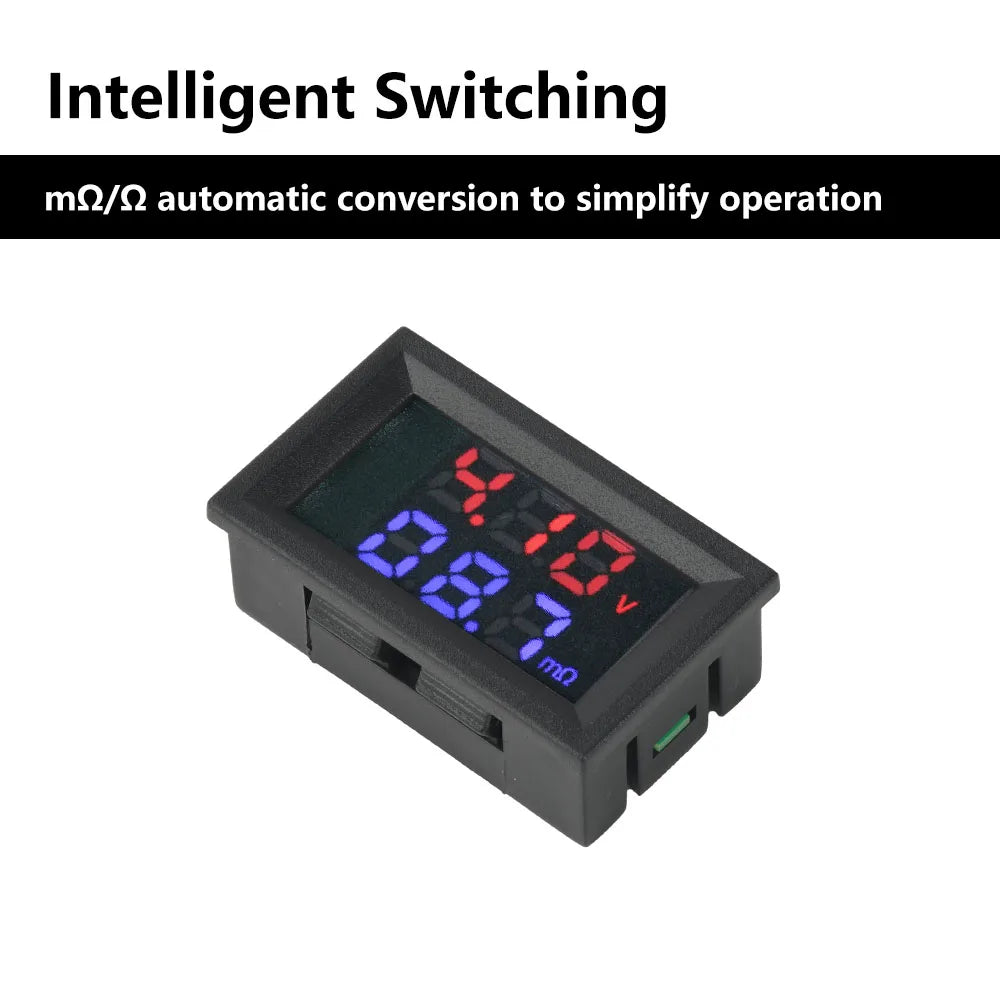 DC 4-12V VR452 Internal Resistance Tester 0.56-inch Dual Digital Battery Voltage Internal Resistance Tester Red Blue Display Oasis Select
