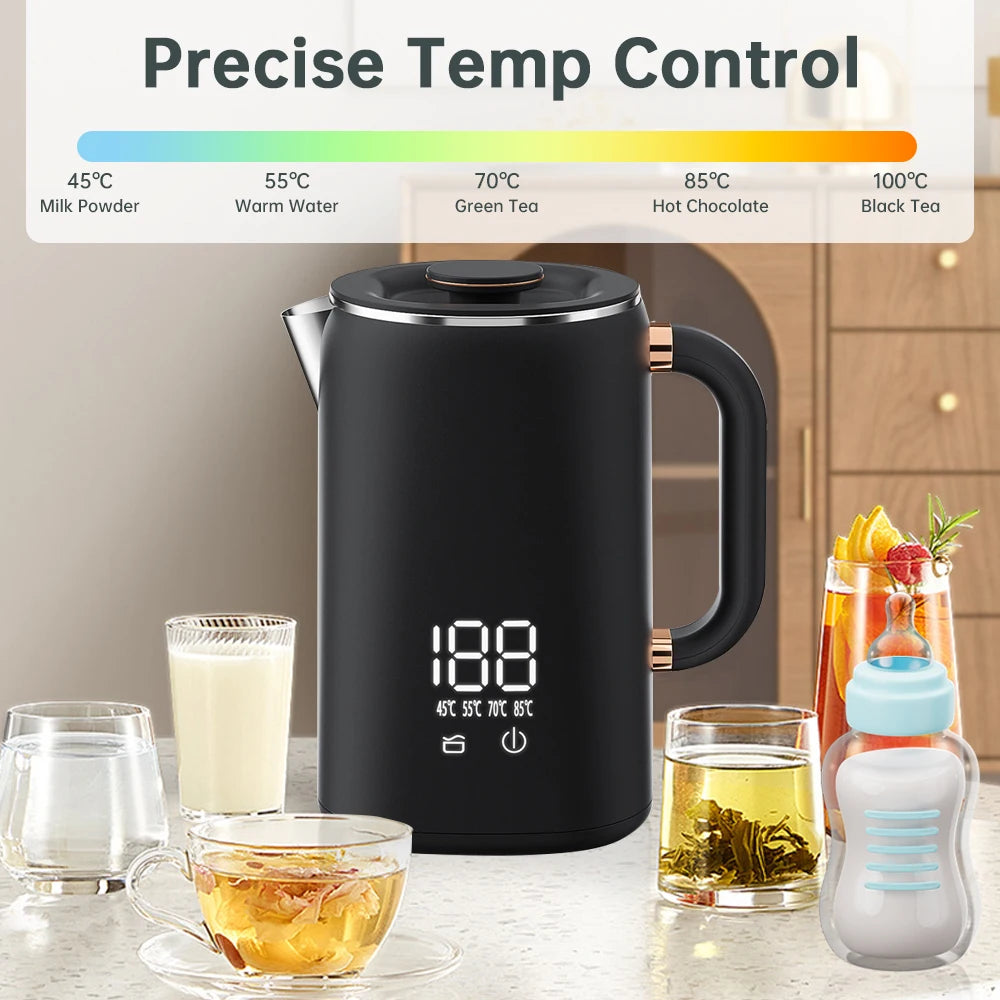 Electric Water Boiler Kettle for Tea Coffee 5 Levels Temperature Control Auto Shut Off Double Layer Insulated Hot Water Kettle Oasis Select