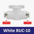 Black White BUC-4mm/6mm/8mm/10mm/12mm Pneumatic Switch Quick Insertion PU Air Pipe Joint Hand Valve Current Limit Air Valve Ball Oasis Select White 10 Direct to BUC