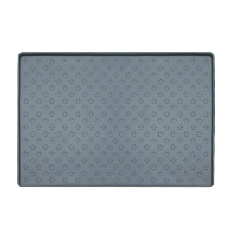 Dog drinking and eating mats cat mats pet mats made of waterproof wear-resistant durable and easy-to-clean silicone Pet supplies Oasis Select grey 40cmX60cm