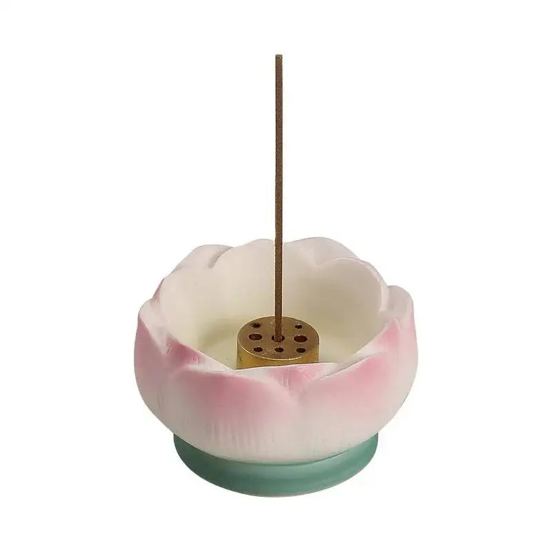 Incense Burner Ceramic Lotus Incense Holder Offering Incense Burner, Aromatherapy Burner Tea Ceremony Oasis Select