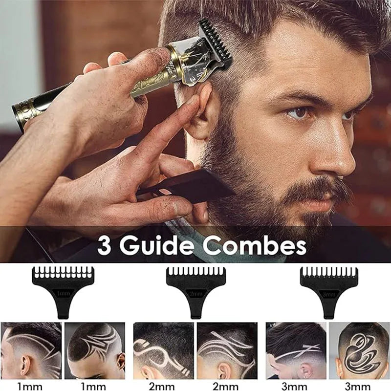 Vintage Cordless Hair Clippers For Men Electric Beard Trimmer Shaver Zero Gapped Hair Clippers Cutting Grooming Kit/Accessories Oasis Select