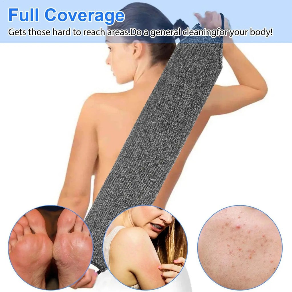Scrub Towels Deep Cleansing Exfoliating Bath Towel - Long Handle Back Scrubber Body Washcloth for Shower Reusable Scrub Brush Oasis Select