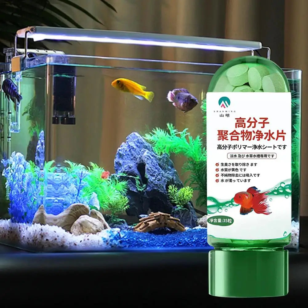 2pcs Water Purification Tablets Fish Bowl Water Cleaning Odor Remover Effective Algae Repellent Agent For Home Aquarium Fish Oasis Select