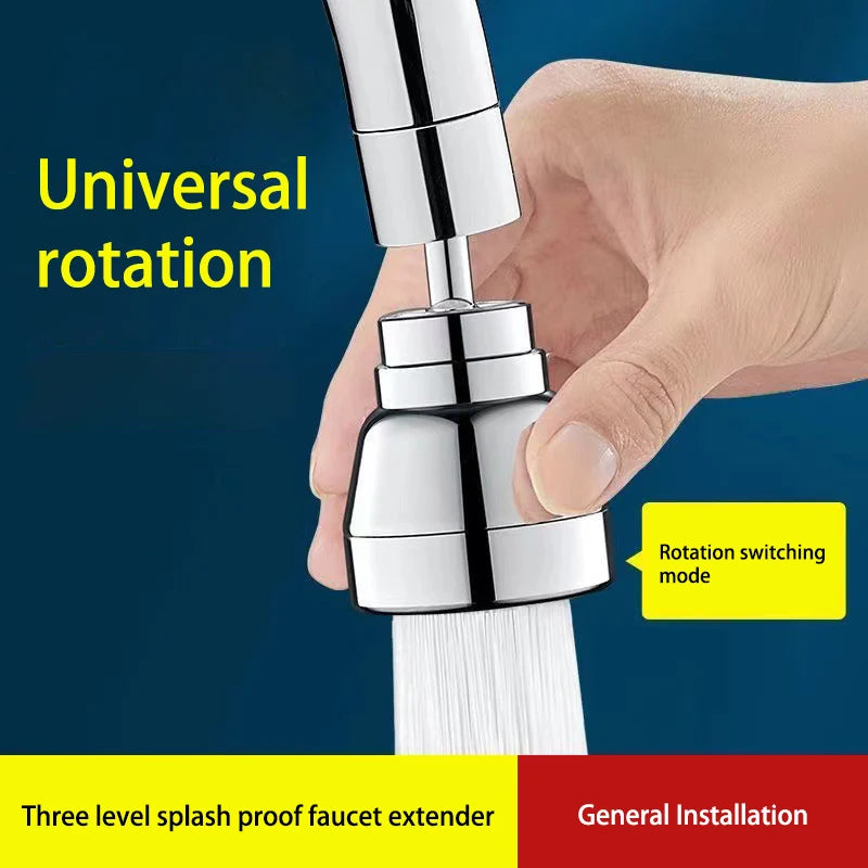 3-Speed Rotatable Kitchen Faucet Extender & Anti-Splash Nozzle