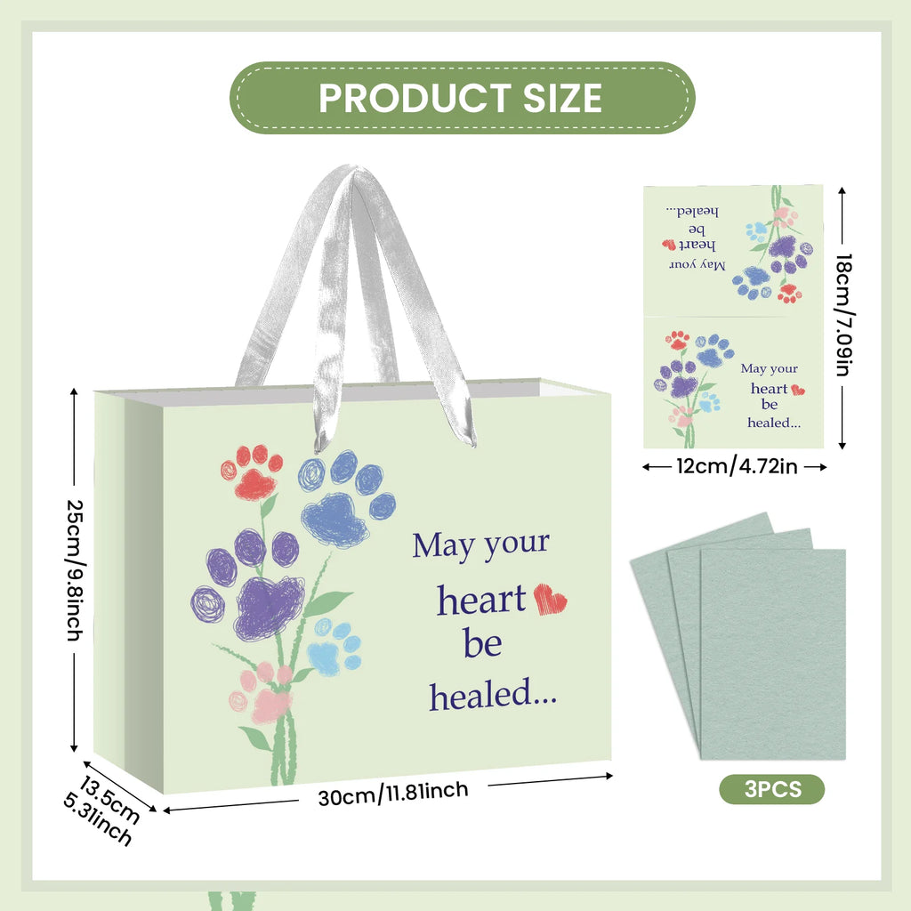 Dog Memorial Gift Bag Set with Card & Tissue Paper
