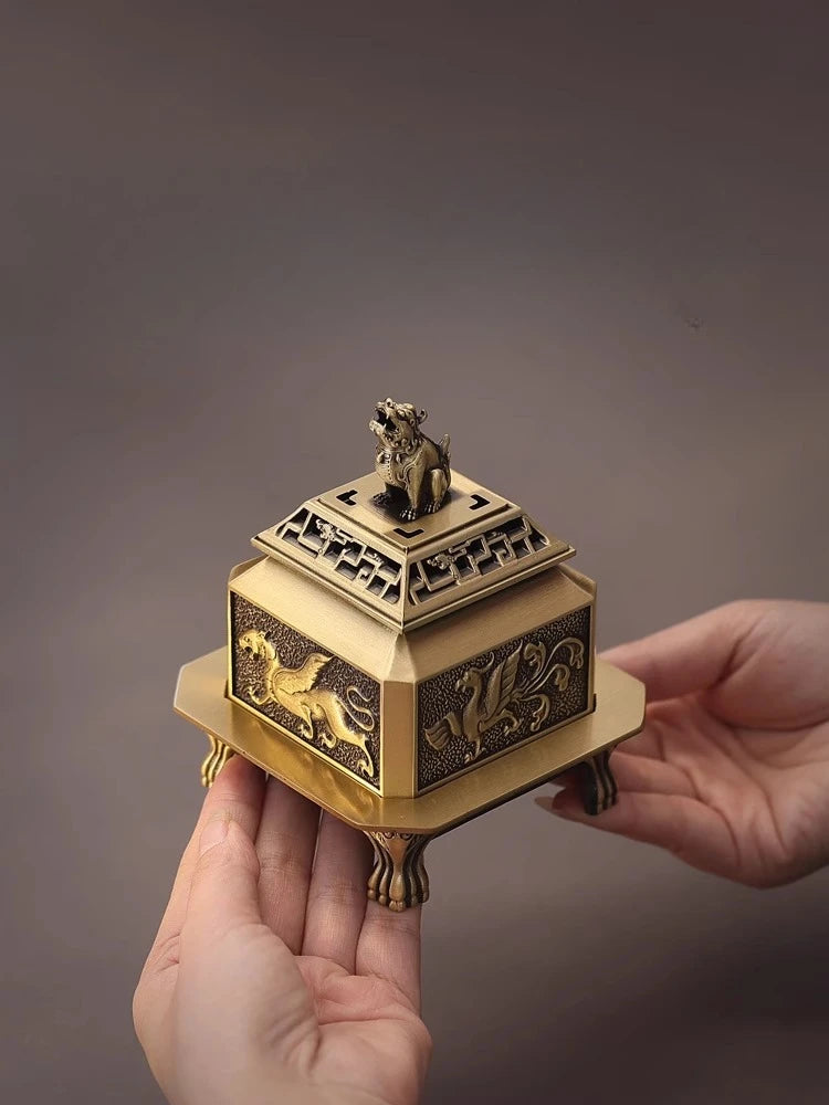 Pure Copper Incense Burner Household Indoor Incense Burner Coiled Incense Chinese-style Decorative Item Oasis Select