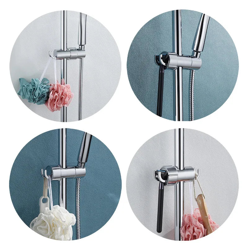 Adjustable Hand Shower Holder ABS Punch Free Wall Mounted Shower Head Bathroom Seat Bracket 360 Rotation Sprayer Holder Oasis Select
