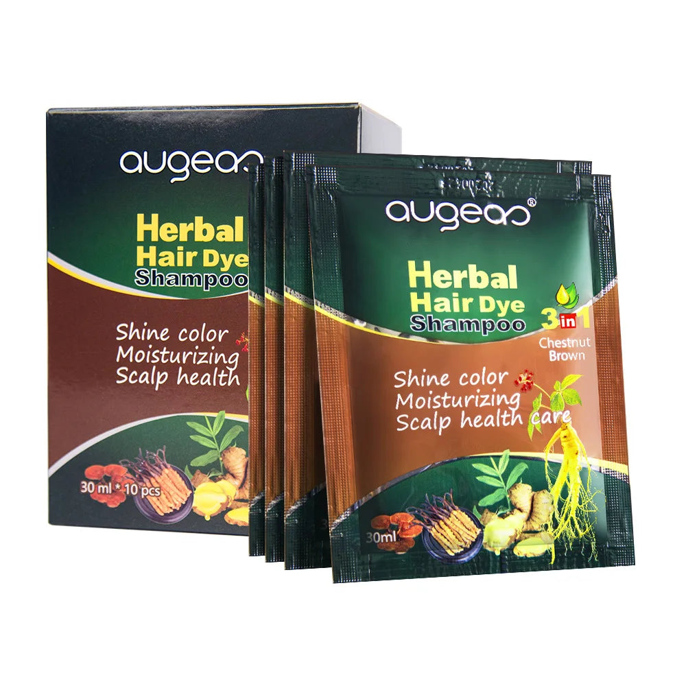 6 Color Coffee Red Purple Salon & Home Hair Color Hair Dye Shampoo Fast Grey Hair Dyed Black 500ml Oasis Select 10 PCSChestnut Brown
