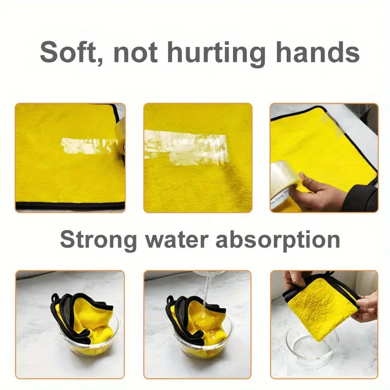 10PCS Thick Car Wash Cloth, Strong Water Absorption, Double-sided Wiping Cloth Towel, Used for Car Washing and Beauty Oasis Select