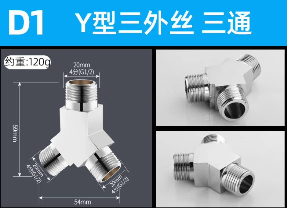 4 Points Faucet Inlet Valve G1/2 Brass Triangle Valve Heater Water Stop Valve Bathroom Toilet Washing Machine Universal Switch Oasis Select VFS-D1