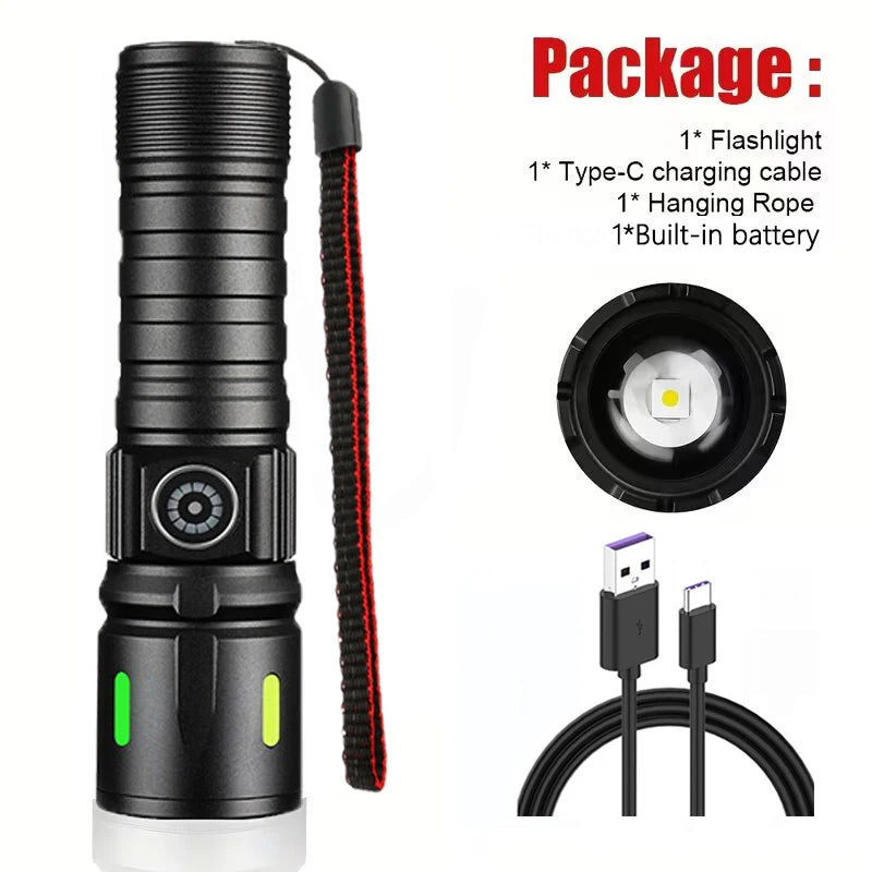 Mikenoon Rechargeable LED Zoom Flashlight | Camping Torch