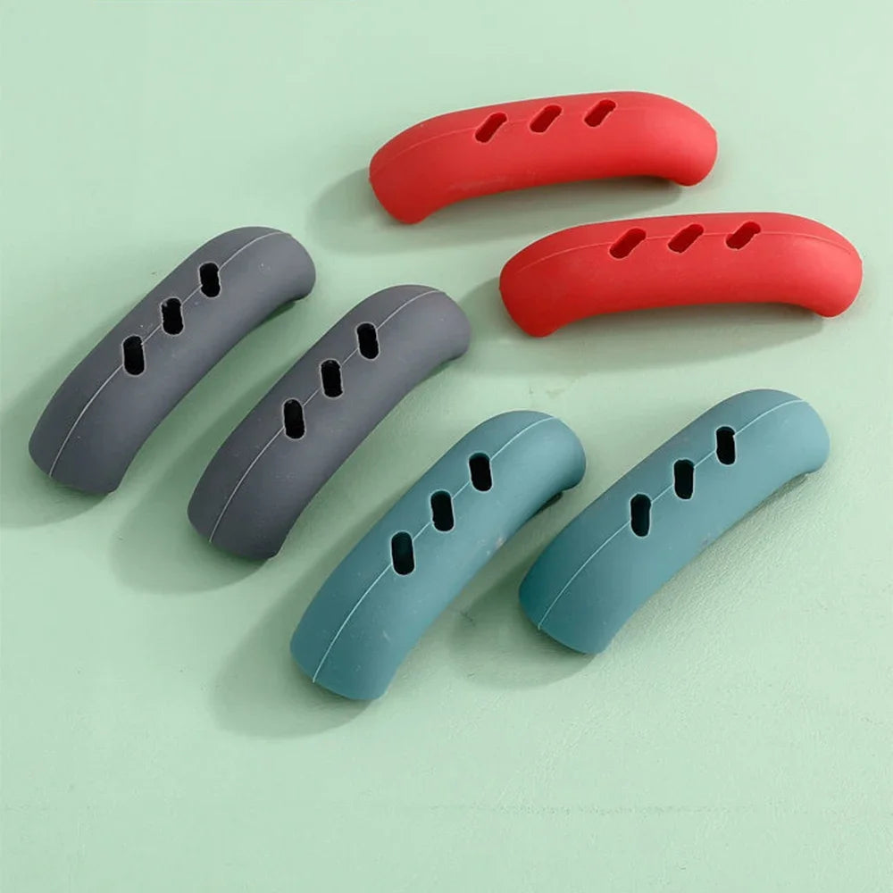 2Pcs Silicone Heat Resistant Pot Handle Anti Scalding Non-slip Oven Pans Bowl Cookware Handles Clamp Kitchen Gadgets Holders Oasis Select