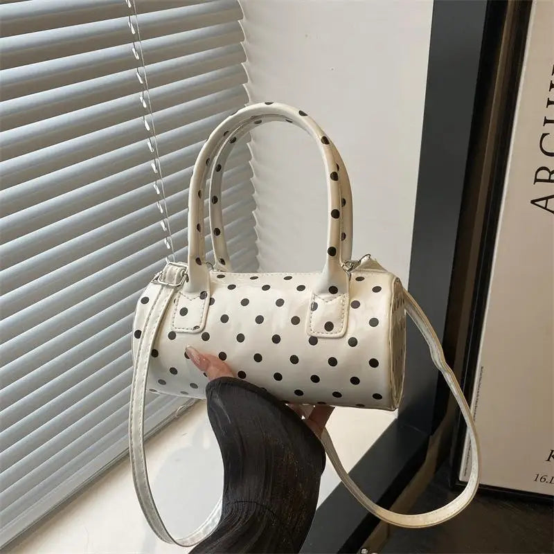 Korean Polka Dot Barrel Crossbody Bag – Mini Shoulder Purse