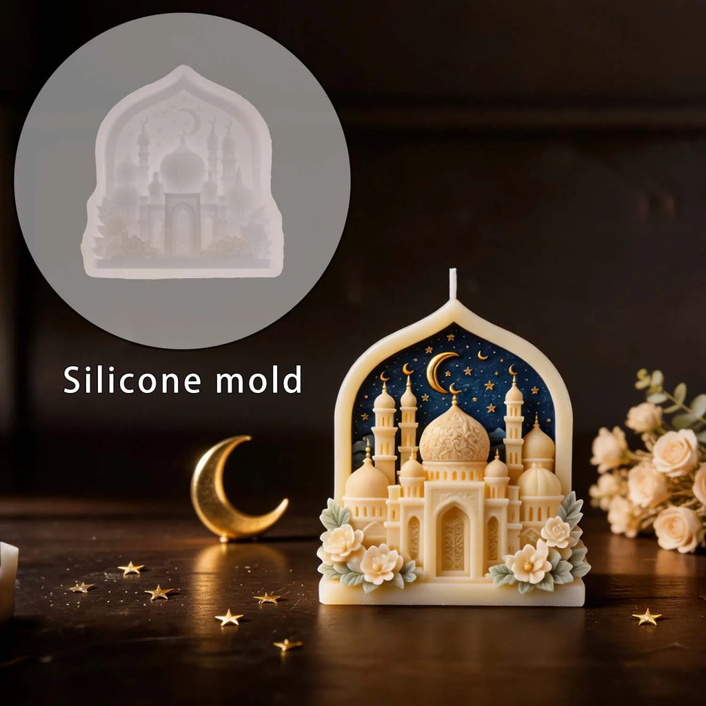 Ramadan Eid Mold Easy Demold Mosque Silicone Mold 3d Candle Mold For Eid Al-Fitr Diy Crafts Ramadan Oasis Select