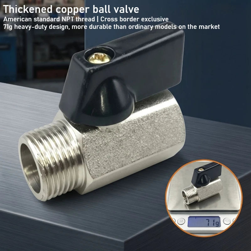 Mini Brass Ball Valve 1/4" 3/8" NPT Threaded Male To Female Air Compressor Water Gas Oil Shut Off Valve Oasis Select