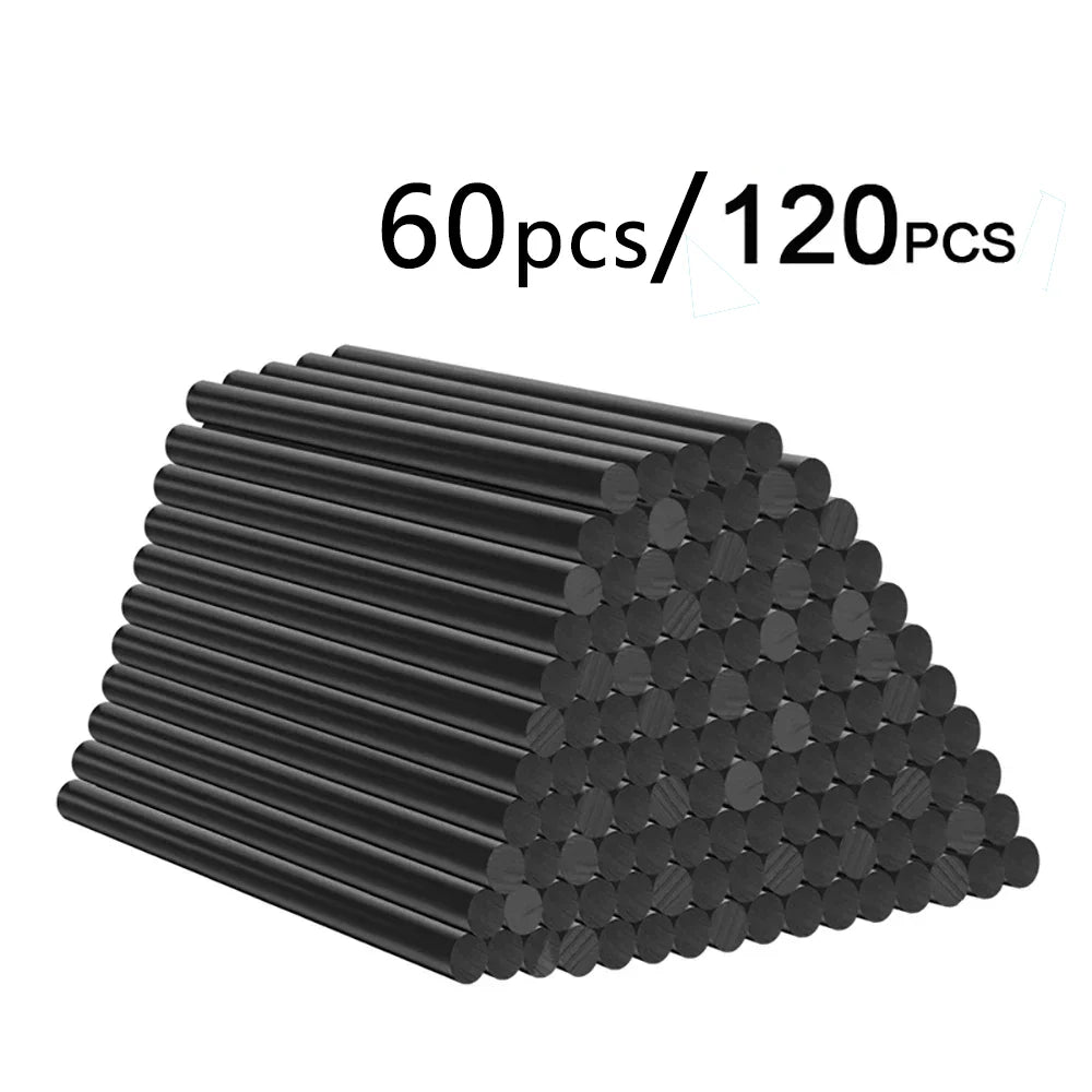 T TOVIA 60pcs/120pcs Black Hot Melt Glue Sticks for Hot Melt Glue Gun Craft Album Alloy Accessories Repair Tools Oasis Select 100mm 120pcs