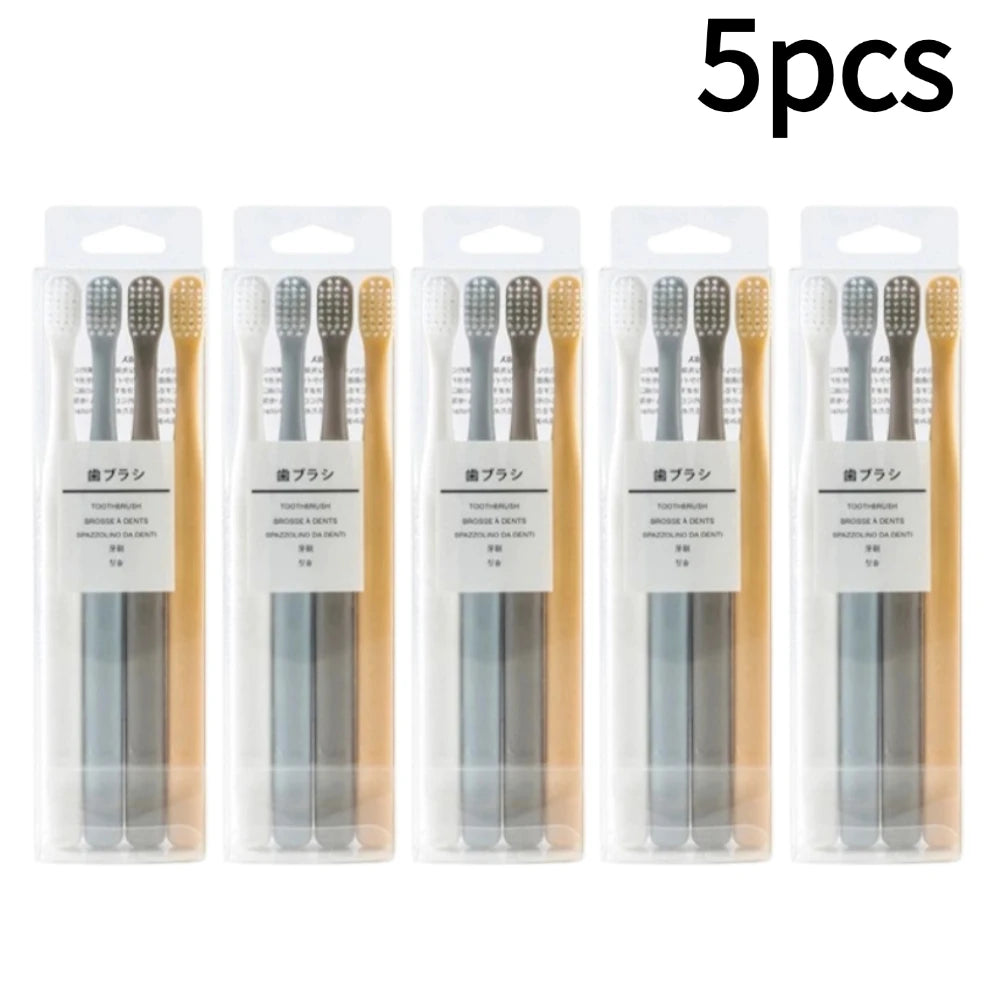 Soft Bristle Small Head Toothbrush – Family & Travel 4-Pack