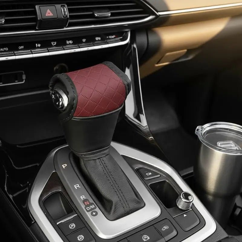 1Pcs PU Leather NonSlip DustProof Shifter Knob Protector Universal Car Gear Shift Cover Gear Lever Interior Decor Accessories Oasis Select