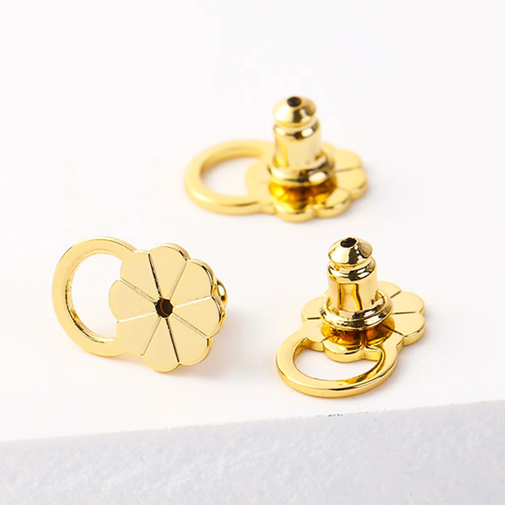 10pcs 18K Gold Earring Lifter Backs Replacements Hypoallergenic Secure Ear Locking for Studs Posts Heavy Droopy Jewelry Making Oasis Select B Gold
