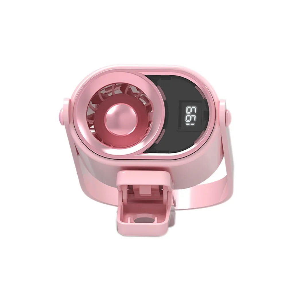 4 Speeds Small Clip On Fan Silent Operation 199 Speeds Adjustable Mini Electric Fan 360° Rotation with Light And Lanyard Oasis Select Pink