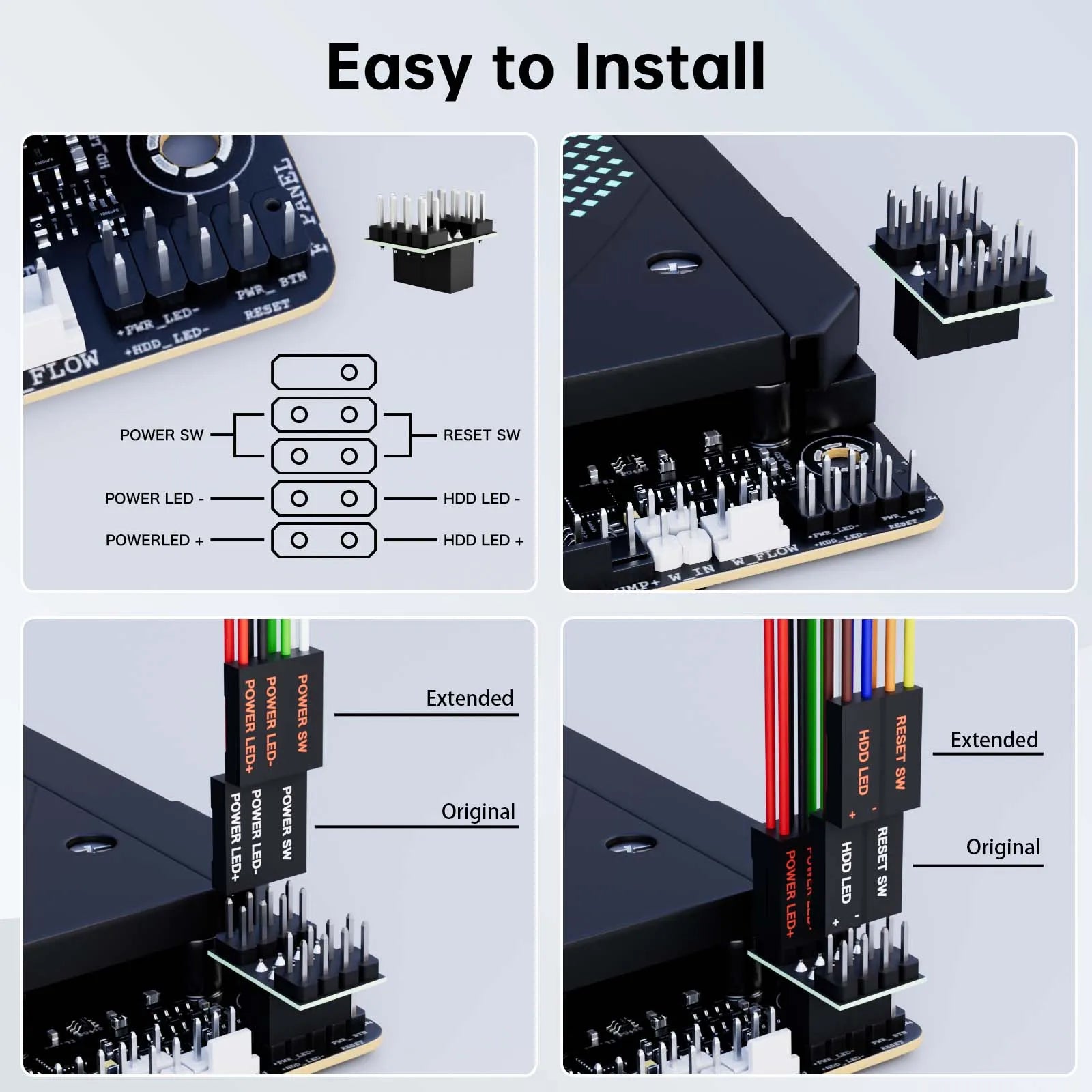 PC External Power Switch Button with LED & 2M Cable | GGBEE PC Power Switch Oasis Select