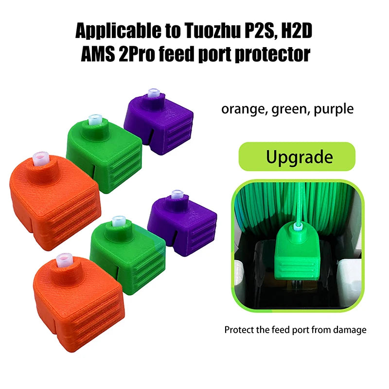 4Pcs For P2S H2D AMS 2 Pro Feed Port Protector 3D Printer Upgrade Accessories Durable And Heat Resistant Oasis Select