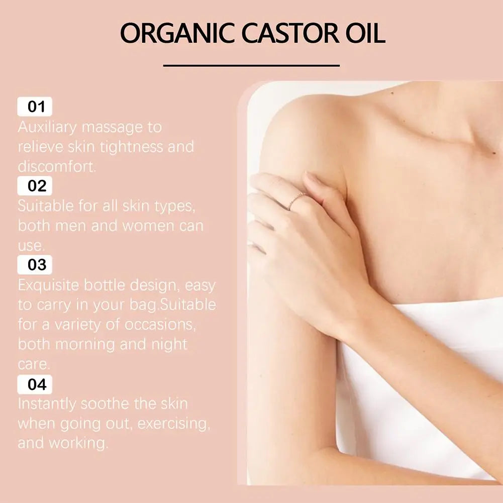 Castor Oil Roll-On Moisturizer – Nourishing Face & Body Care Body & Face Oil Roller Oasis Select