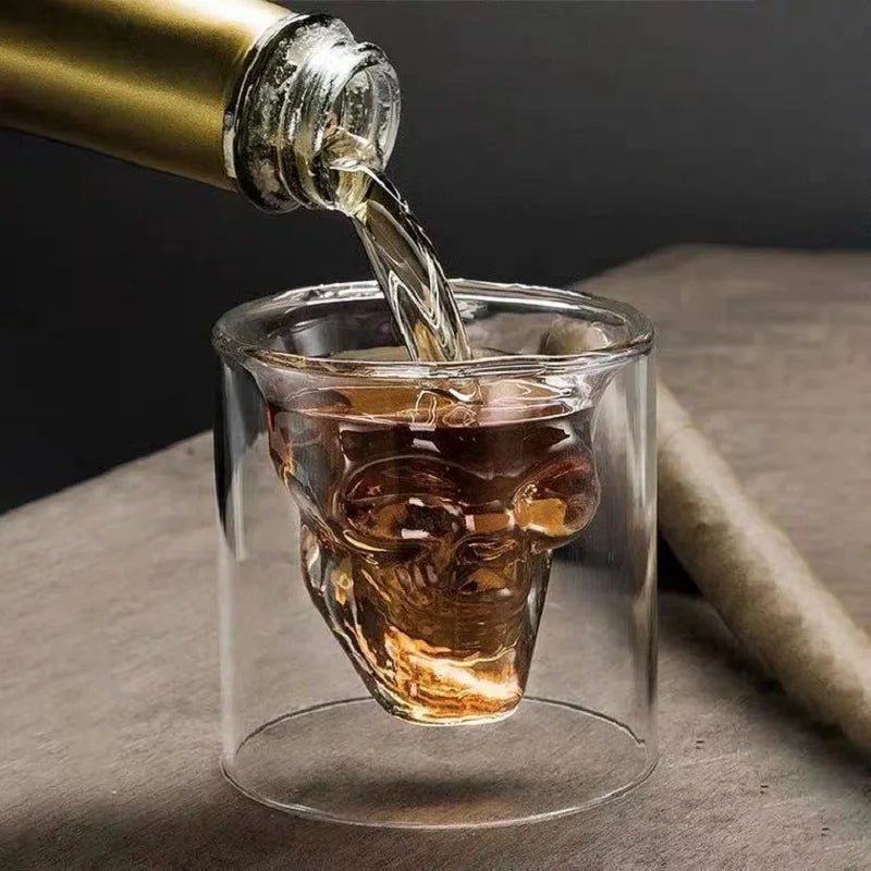 Halloween Novelty Cup Skull Head Shot Glass Fun Creative Designer Crystal Party Wine Cup Transparent Vodka Beer Steins Oasis Select