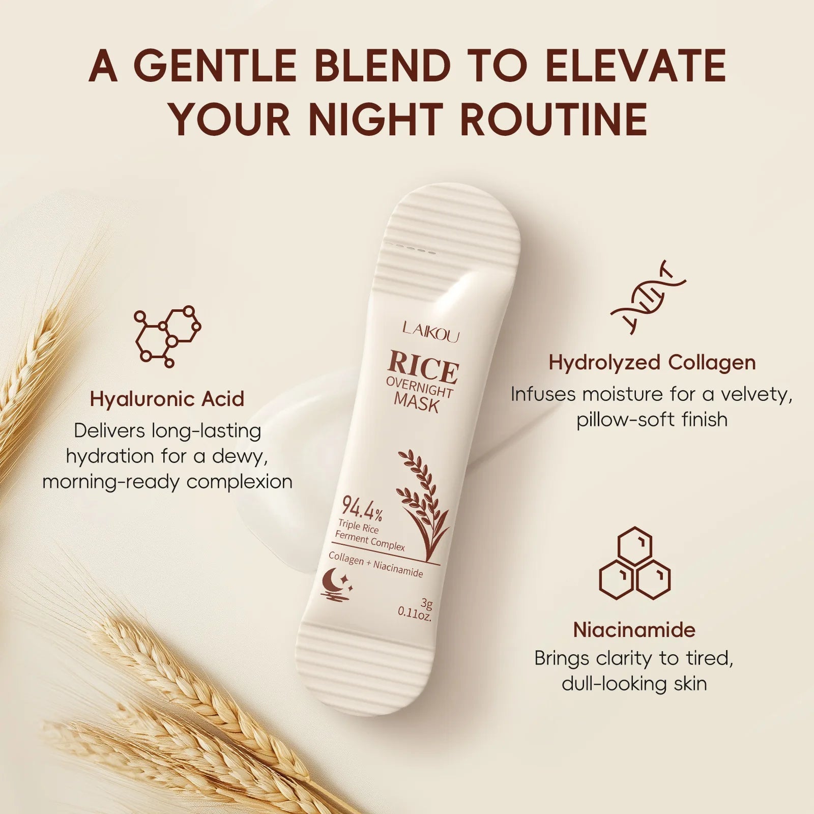 Rice Pulp Brightening Sleep Mask | Korean Skincare Sleeping Face Mask Oasis Select