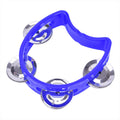 Tambourine Half Moon Shaped Hand Bell Drum For Karaoke Performance Party Free Style Dance Portable Oasis Select Blue