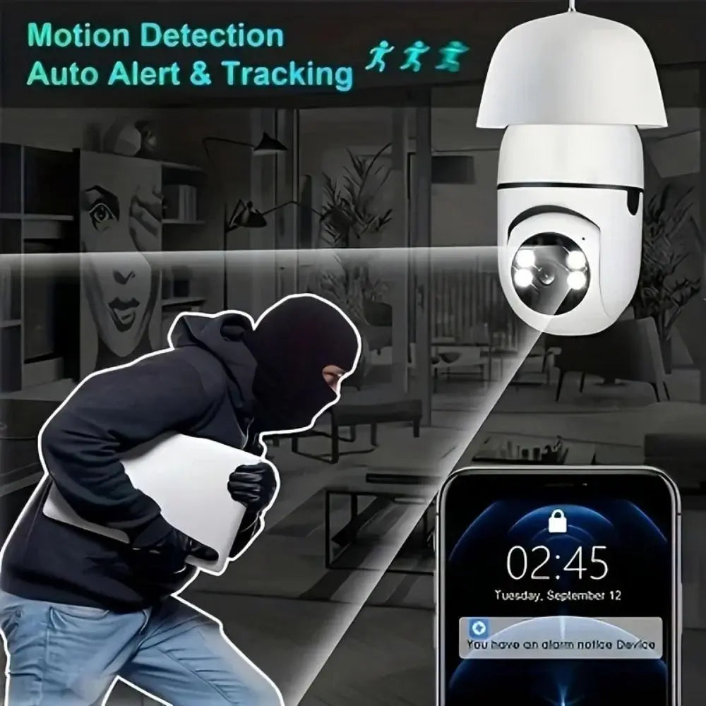 360 Degree Light Bulb Security Camera Full Color Night Vision Automatic Human Tracking Wireless WiFi Camera 5GHz WiFi Oasis Select