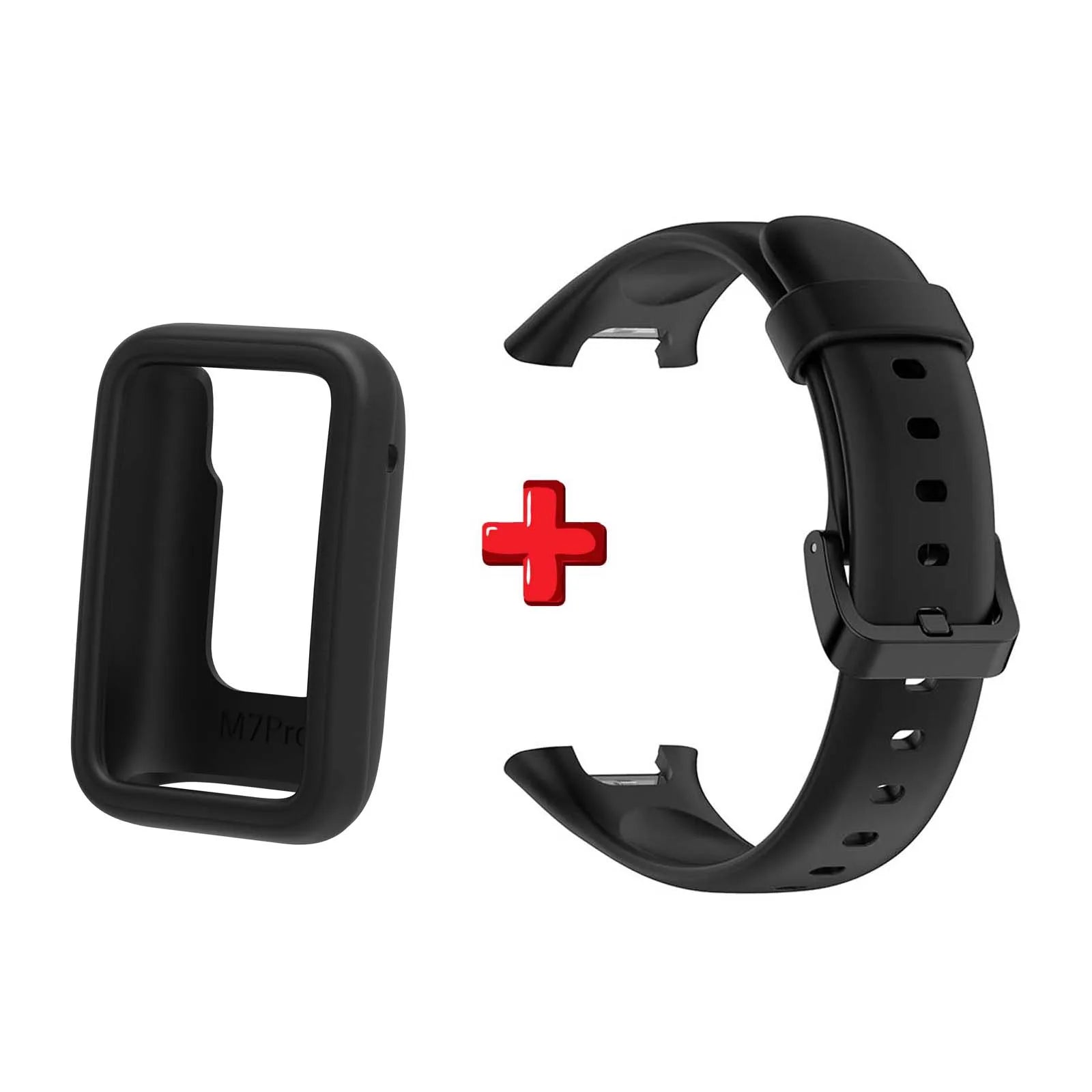 Silicone Strap & Cover for Xiaomi Mi Band 7 Pro | Soft & Slim Smart Band Strap Oasis Select black