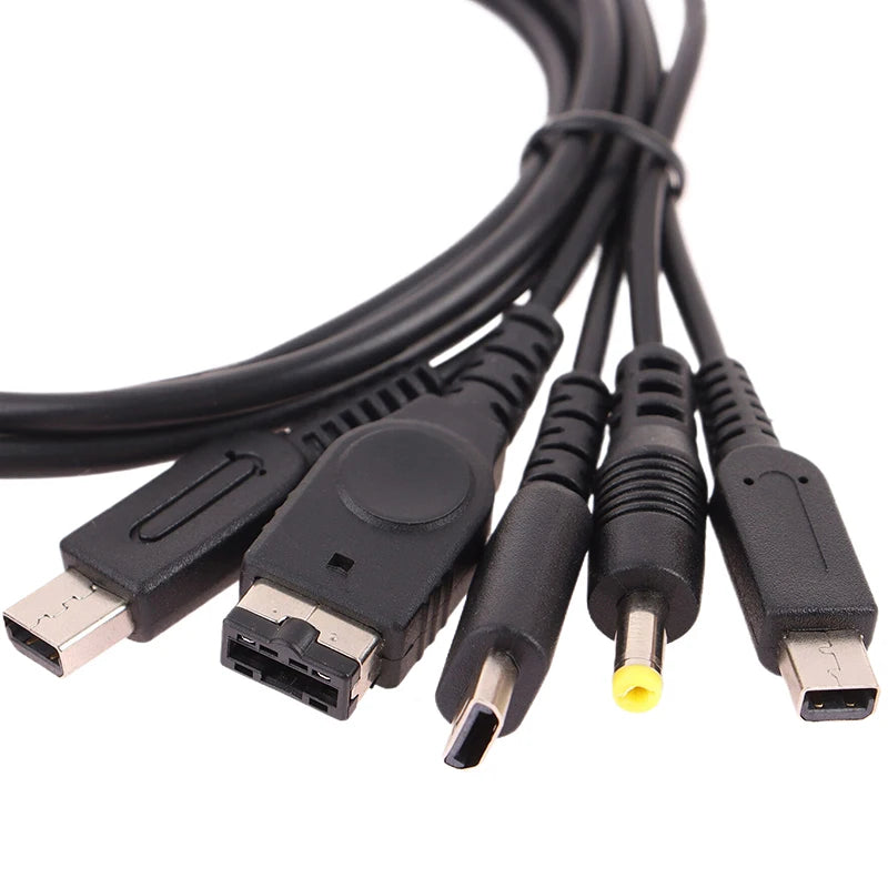 1.2M Cable Fast Charging Cable 5 In 1 USB Game Charger Cord Wire For New 3DS XL NDS Lite NDSI LL Wi I U GBA Oasis Select
