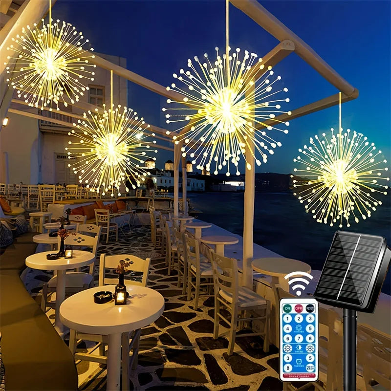 Led Solar-powered Hanging Smoke and Flower Lamps, Outdoor Garden Decoration, Lawn, Wedding Courtyard Decoration, Dandelion Lamps Oasis Select