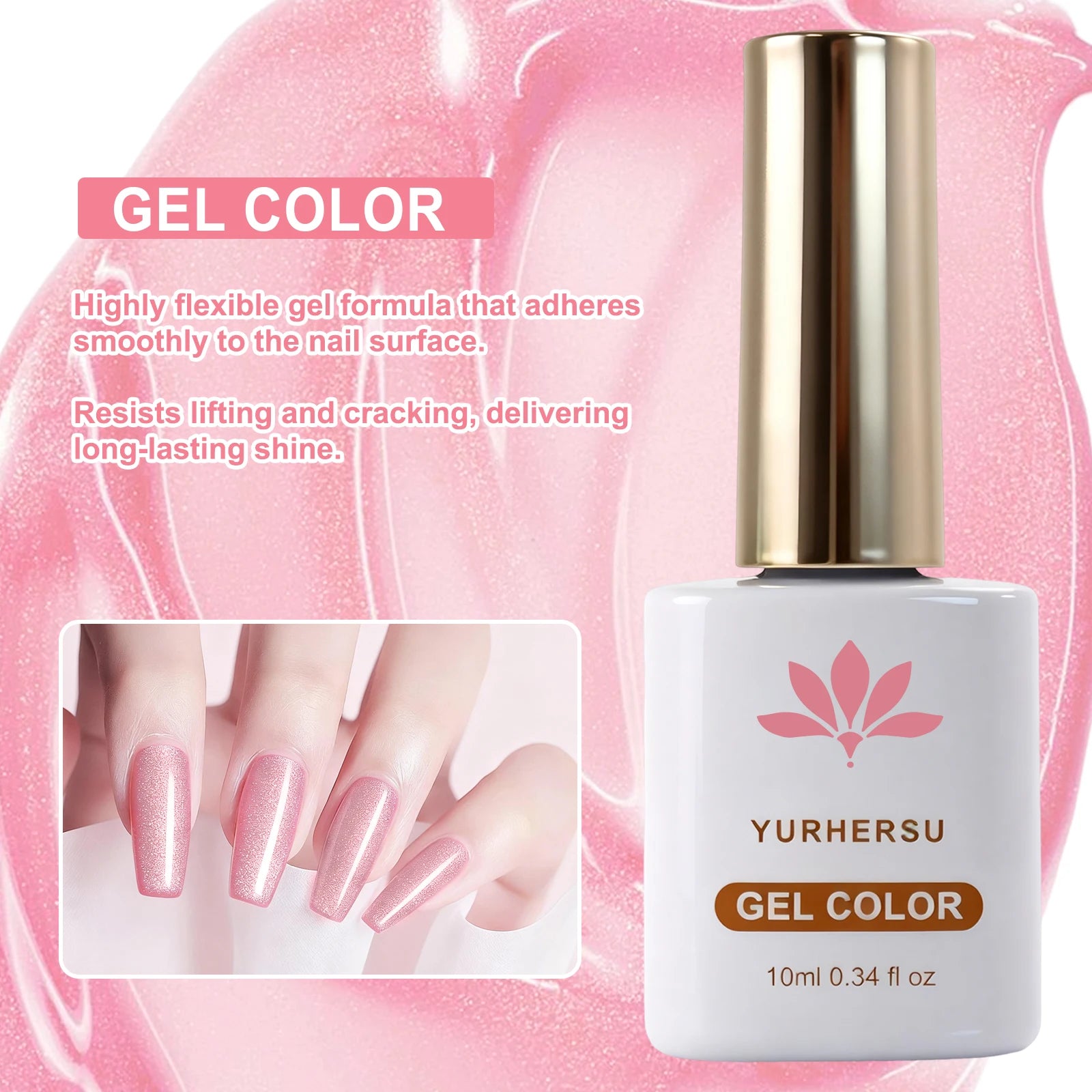 YURHERSU Soak-Off UV LED Gel Nail Polish – Long Lasting 10ml Gel Nail Polish Oasis Select